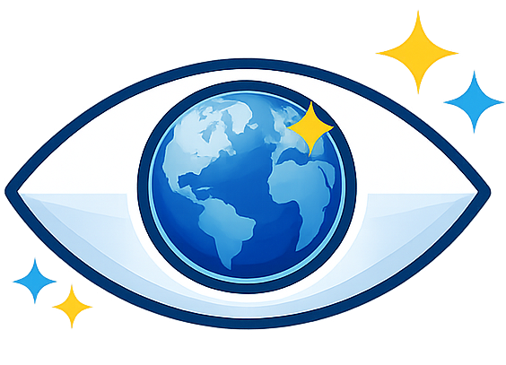 visión logo with globe eye